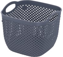 Корзина HOBBY LIFE DIAMOND тёмно-серая 18.8х18.8х15 HL041280DG