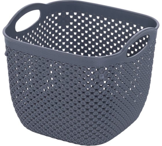 Корзина HOBBY LIFE DIAMOND тёмно-серая 18.8х18.8х15 HL041280DG 1