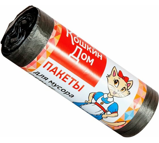 Пакеты для мусора (20 шт; 60 л; серые; 7.5 мкм) Кошкин Дом 30-10-060