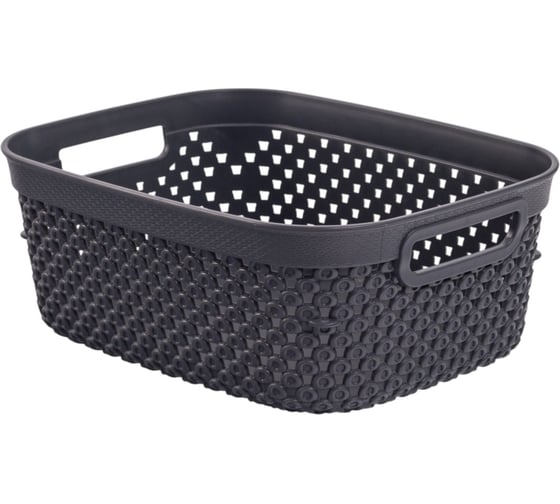 Корзина HOBBY LIFE DIAMOND тёмно-серая 18.3х14х7см HL041276DG 1