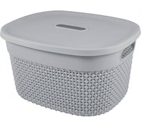 Корзина универсальная PLAST TEAM Oslo, 274 x 229 x 153 мм, с крышкой, серый шторм 245005
