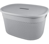 Корзина универсальная PLAST TEAM Oslo, 388 x 292 x 223 мм, с крышкой, серый шторм 245002