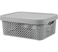 Корзина Plast Team Stockholm, с крышкой, 36 x 27,5 x 13,9 см, серый шторм 280167