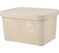 Корзина Plast Team Stockholm, с крышкой, 36 х 27,5 х 20,5 см, молочный туман 280172