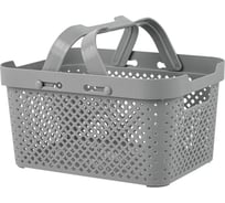 Корзина Plast Team Stockholm, с ручками, 26 х 19,2 х 13,7 см, серый шторм 280171