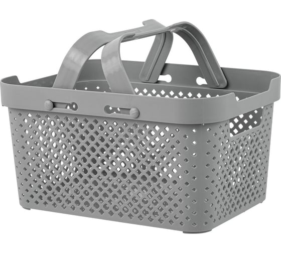 Корзина Plast Team Stockholm, с ручками, 26 х 19,2 х 13,7 см, серый шторм 280171 1