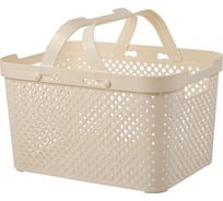 Корзина Plast Team Stockholm, с ручками, 35 х 27 х 20,3 см, молочный туман 280176