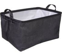 Коробка для хранения вещей с ручками Селфи ВЕСТА, цвет черный, 38*26*21см 980-0035