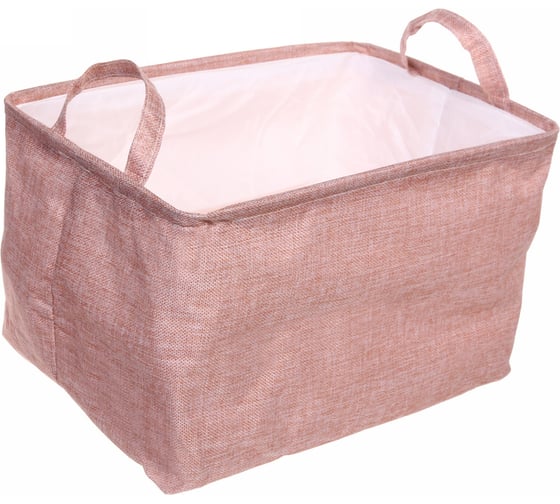 Коробка для хранения вещей с ручками Селфи ВЕСТА, пастельно розовый, 38х26х21см 980-316 1