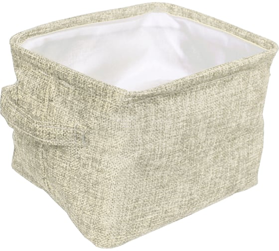 Коробка для хранения вещей с ручками Селфи ВЕСТА, цвет слоновая кость, 38х26х21см 980-0036 1