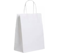 Пакет бумажный с кручеными ручками Master, белый, 260x150x350 мм, 80гр 406-463