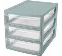 Органайзер Econova, формат А6, 3 ящика, 17,5x18,6x21,4 см, светло-голубой 433224031