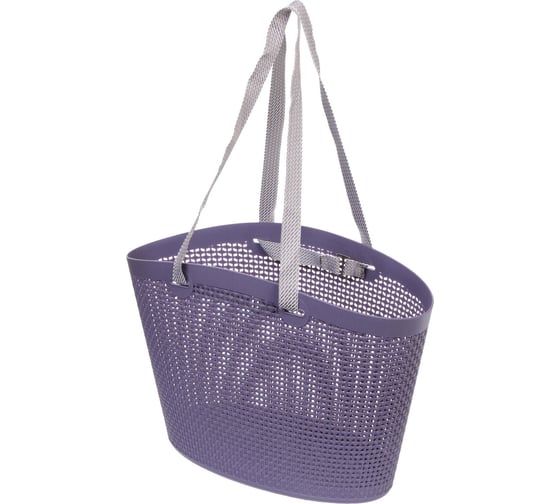 Корзинка хозяйственная Селфи ФОЛЬК, цвет пудровый серый, 41*21*28.5см (лейбл) 777-004 1