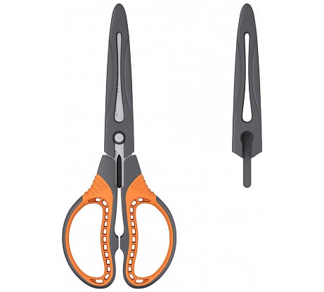 Ножницы ErichKrause Protector, 20.5 см с чехлом, серо-оранжевый 48057