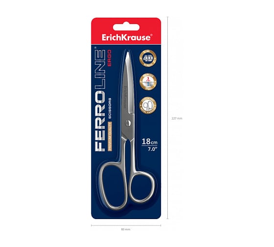 Ножницы ErichKrause Ferro, 18 см 14852