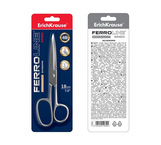 Ножницы ErichKrause Ferro, 18 см 14852