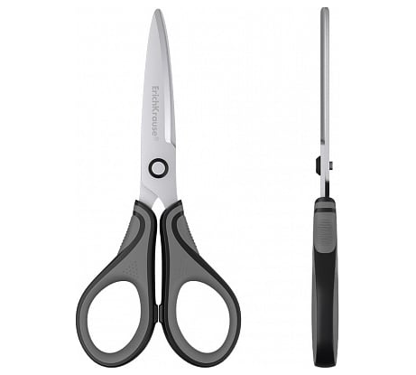 Ножницы ErichKrause Megapolis, 16.5 см, серо-черный 48160