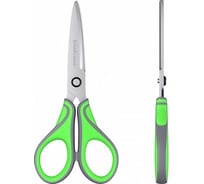 Ножницы ErichKrause Megapolis, 16.5 см, серо-зелёный 44887