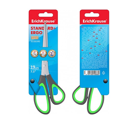 Ножницы ErichKrause Standard+ Ergo, 19 см 44886
