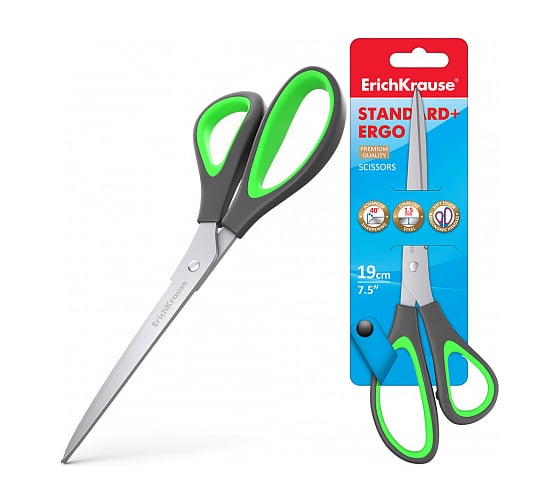 Ножницы ErichKrause Standard+ Ergo, 19 см 44886