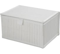 Корзина стеллажная Natural House с крышкой Бамбук, Д240 Ш180 В130, белый Shan-23S