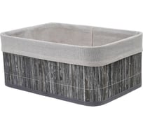 Корзина стеллажная Natural House Бамбук, Д330 Ш230 В140, пепельный, белый Shan-18L