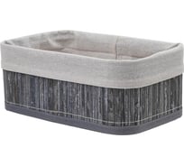 Корзина стеллажная Natural House Бамбук, Д260 Ш160 В100, пепельный, белый Shan-18S