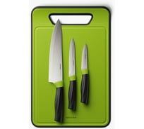 Набор из 3 ножей с пластиковой разделочной доской NADOBA серия OLIVIA 724521