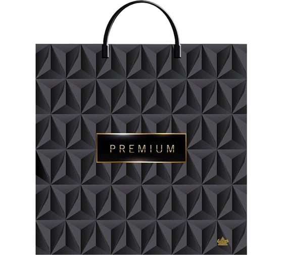 Пакет с пластиковой ручкой ПВД ОФИСМАГ, 35х36см, Премиум Блэк, КОМПЛЕКТ 10 шт., 85мкм, ШК0940 701487 1