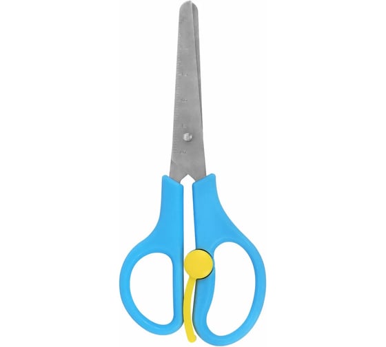 Ножницы ЮНЛАНДИЯ 130 мм, с усилителем и линейкой, эргономичные ручки, голубые, КОМПЛЕКТ 12 шт., 238344 1