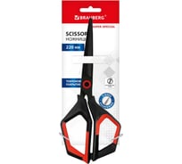 Ножницы BRAUBERG Super special, 220 мм, черные, 3-х сторонняя заточка, тефлоновое покрытие, 238849