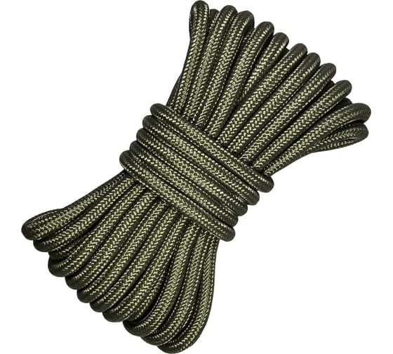 Шнур плетеный полипропиленовый ООО Оптхозторг 12 мм 20 м, хаки 1120Х20 1