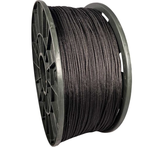 Шнур плетеный полипропиленовый ООО Оптхозторг 2 мм 500 м, черный 1021500