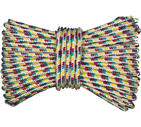 Шнур плетеный полипропиленовый ООО Оптхозторг 18 мм 100 м, цветной 1180100 1