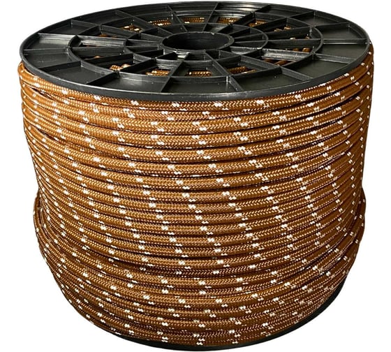 Шнур плетеный полипропиленовый ООО Оптхозторг 10 мм 200 м, коричневый 1103200