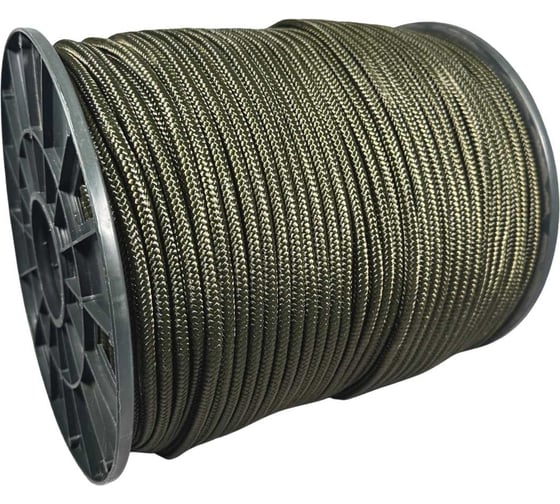 Шнур плетеный полиамидный ООО Оптхозторг 8 мм 200 м, хаки 2080Х200