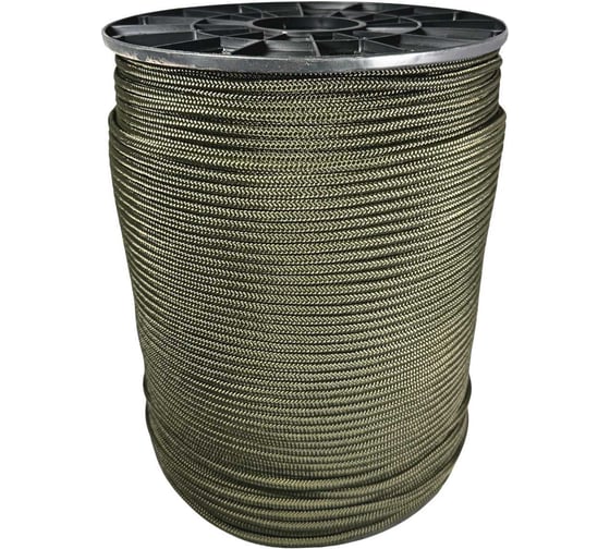 Шнур плетеный полиамидный ООО Оптхозторг 6 мм 400 м, хаки 2060Х400