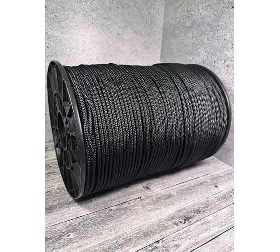 Шнур плетеный полиамидный ООО Оптхозторг 6 мм 400 м, черный 2061400 1