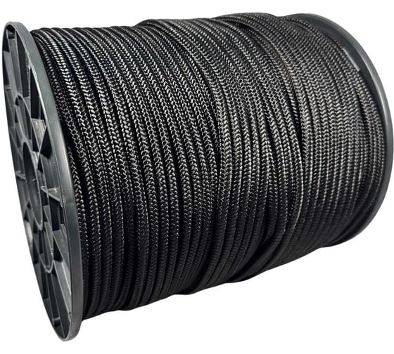 Шнур плетеный полиамидный ООО Оптхозторг 8 мм 200 м, черный 2081200