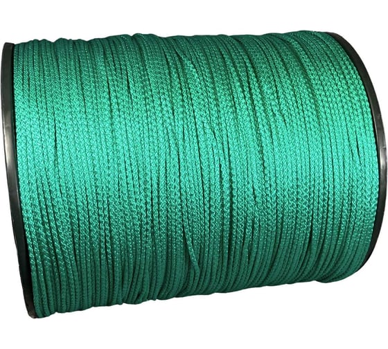 Шнур вязаный ООО Оптхозторг полипропиленовый 4 мм 1000 м зеленый 30461000