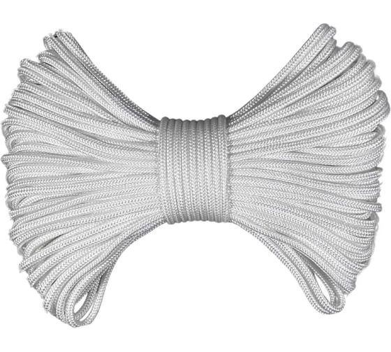 Шнур плетеный ООО Оптхозторг полиамидный 16 мм 25 м белый 216225 1