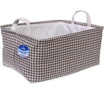 Коробка для хранения с ручками Селфи ЭЛИНТ, цвет пастельно серый, 39*27*18см (лейбл) 980-0013