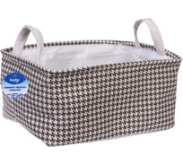 Коробка для хранения с ручками Селфи ЭЛИНТ, цвет пастельно серый, 32*23*16см (лейбл) 980-0012