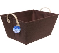 Коробка для хранения с ручками Селфи ЭЛЬГА, цвет коричневый, 39х26х18 см 980-910