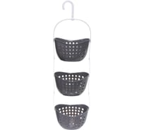Корзина-органайзер для хранения Селфи подвесная ЛЕНАРО, цвет серый, три секции, 23*16*79см 980-0071