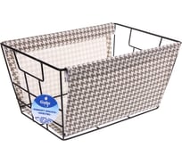 Корзинка для хранения Селфи металлическая ЭЛИНТ, цвет пастельно серый, 30*20*15см (лейбл ) 658-383