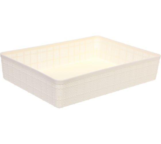 Корзина-органайзер для хранения Селфи СТЭНТ, цвет белый, 32*23*6.8см 584-0459 1