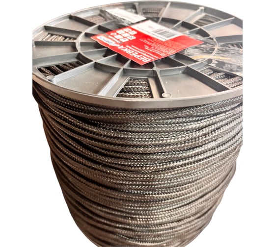 Шнур плетеный Шнурком с сердечником ПП 6мм высокопрочный 300м чер 6В810пп111К300м