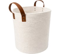 Корзина для хранения Zenfort Алматы, 23х23х29см, текстиль, белый 180094