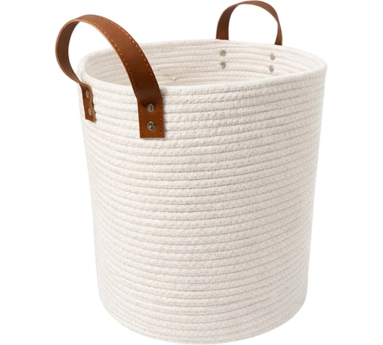 Корзина для хранения Zenfort Алматы, 23х23х29см, текстиль, белый 180094